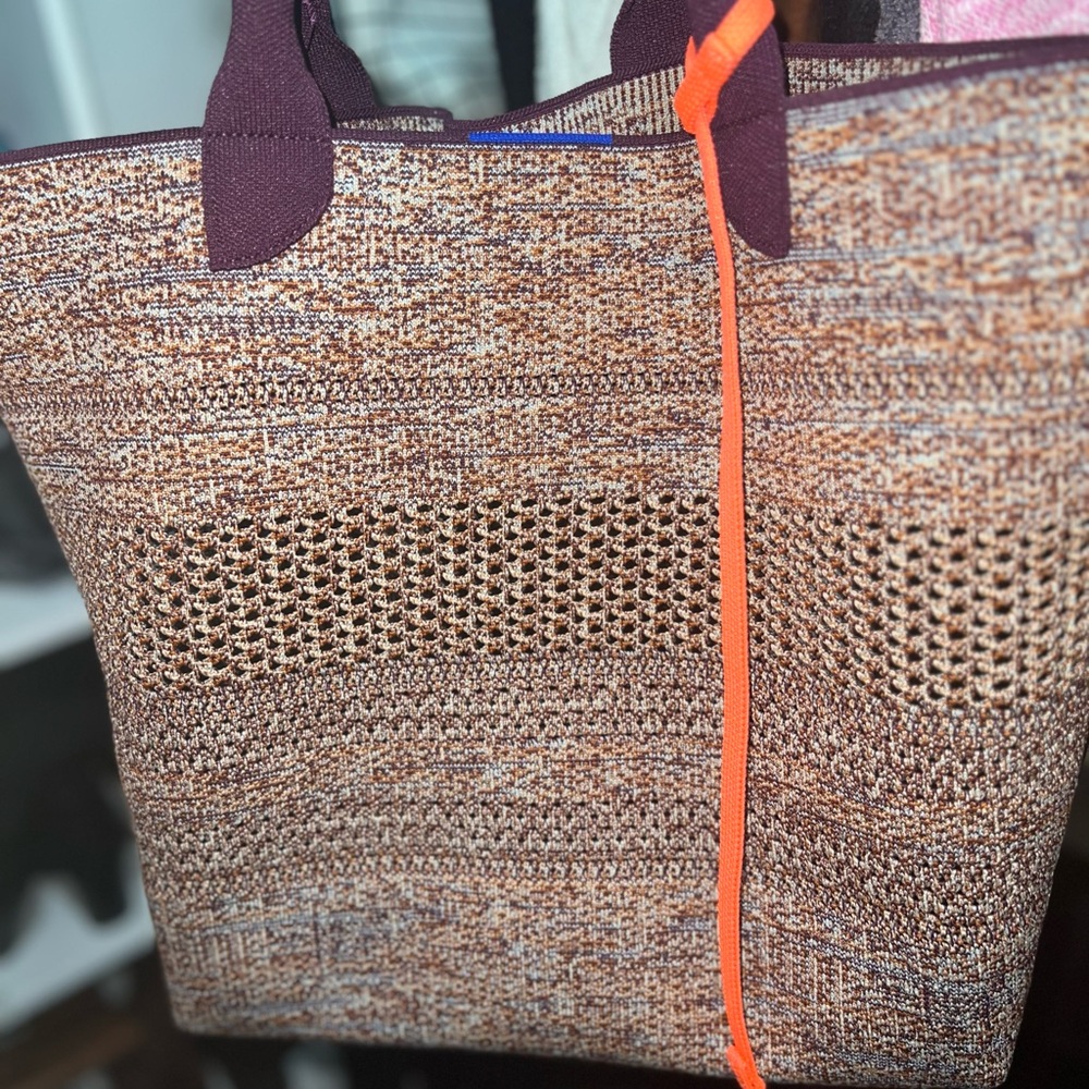 Rothy's Multicolor Knit Tote with Orange Accent